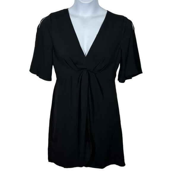 Lulus 'With This Kiss' Black Flutter Sleeve Mini Dress Size Large - Picture 5 of 15